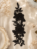 Black Guipure Glitter Patch