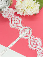 GPO Lace - Diamond Check & Curved Scallop Pattern (Width - 2.5 Inch)