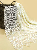 Lace Fabric - Geometrical Cutwork Allover Fabric (Width - 53 inch)