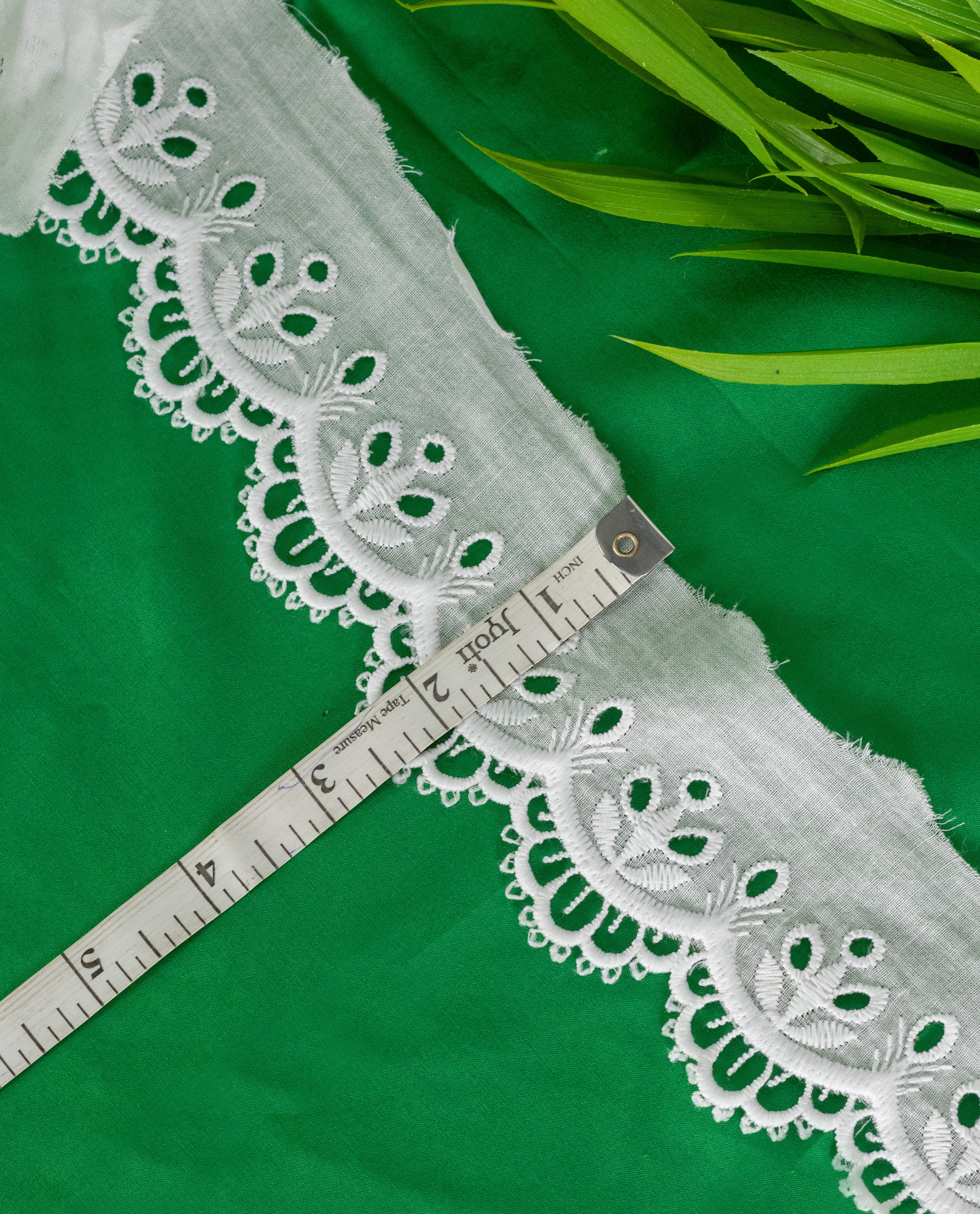 Cotton Lace - Cambric Hakoba with Cutwork GPO (Width - 2.5 inch)