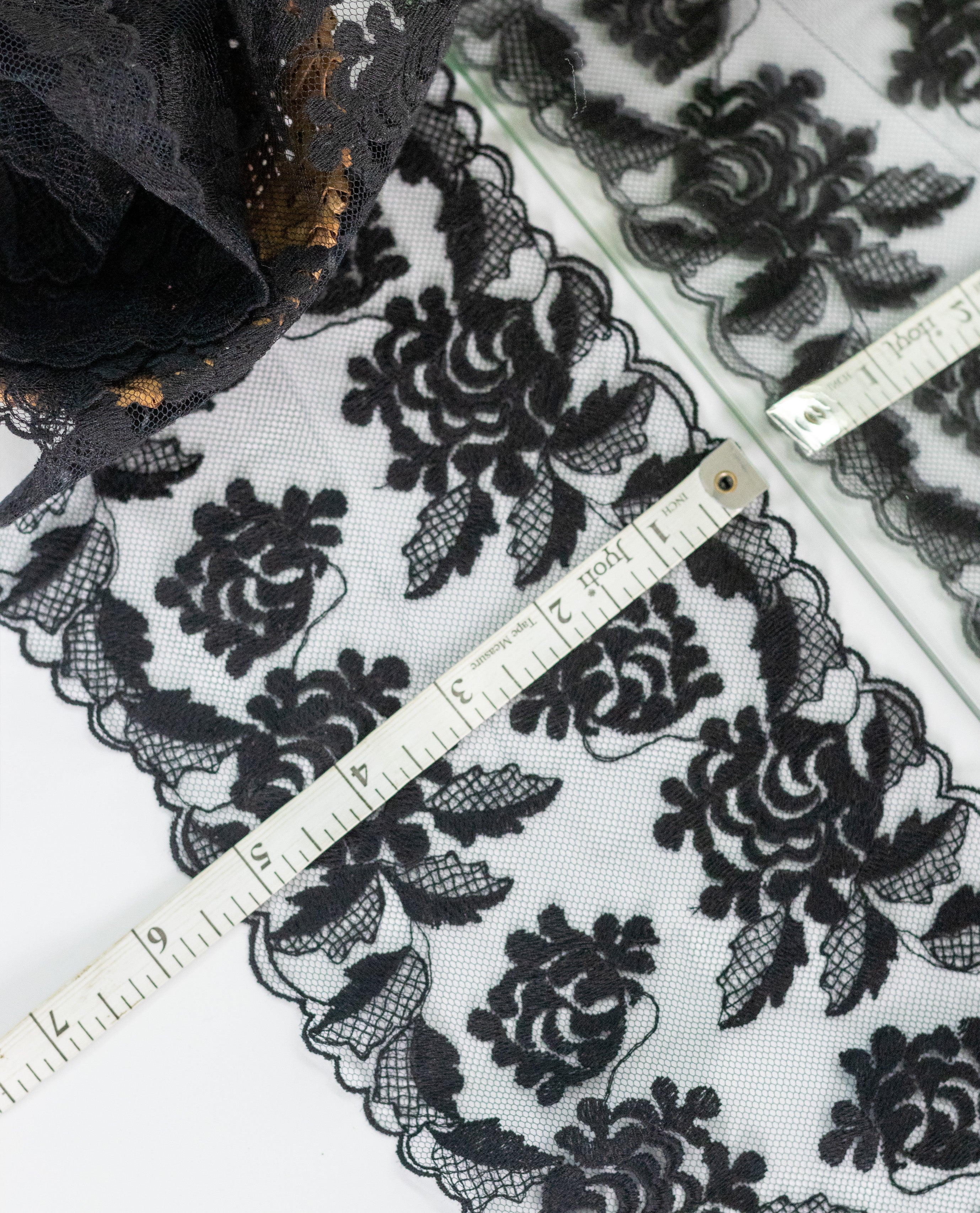 Net Lace - Black Light weight Net Lace ( Width - 5 inch)
