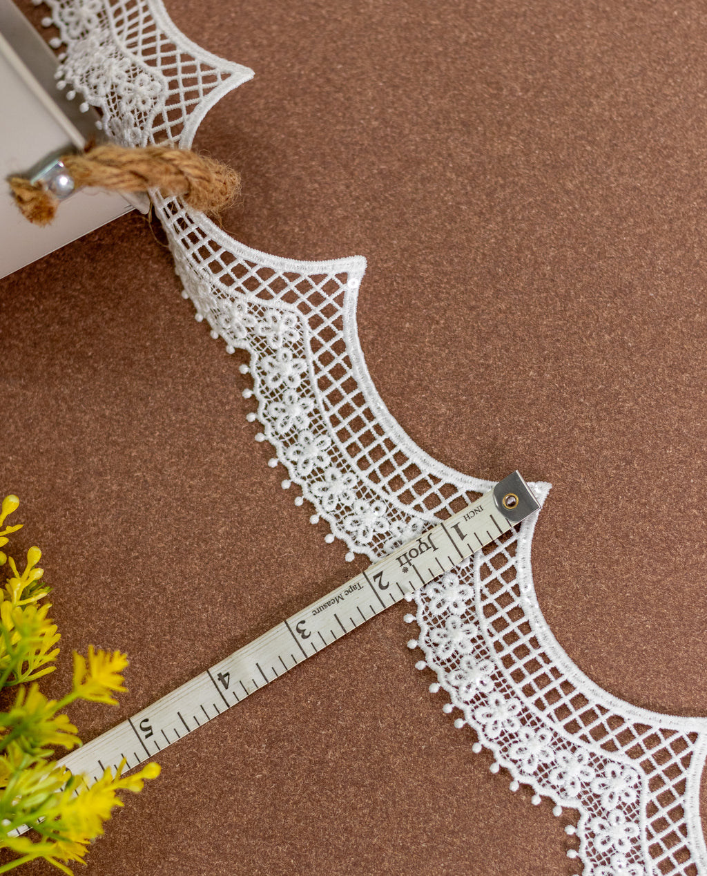 GPO Lace - Scallops with checks and sequins (Width - 2 inch)