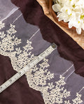 Organza Lace - Cotton Embroidered Organza Lace (Kora) (Width - 4 inch )