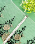 Net Lace - Black and Gold (Zari) Embroidred Crown Lace ( Width - 7 inch)