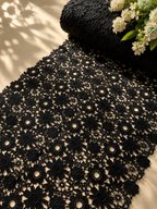 Guipure Lace - Broad floral shining Black Border (width-14.5”)