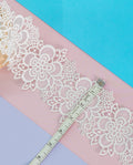 Organza Lace - Cutwork Floral motifs organza lace (Width - 3.5 inch)