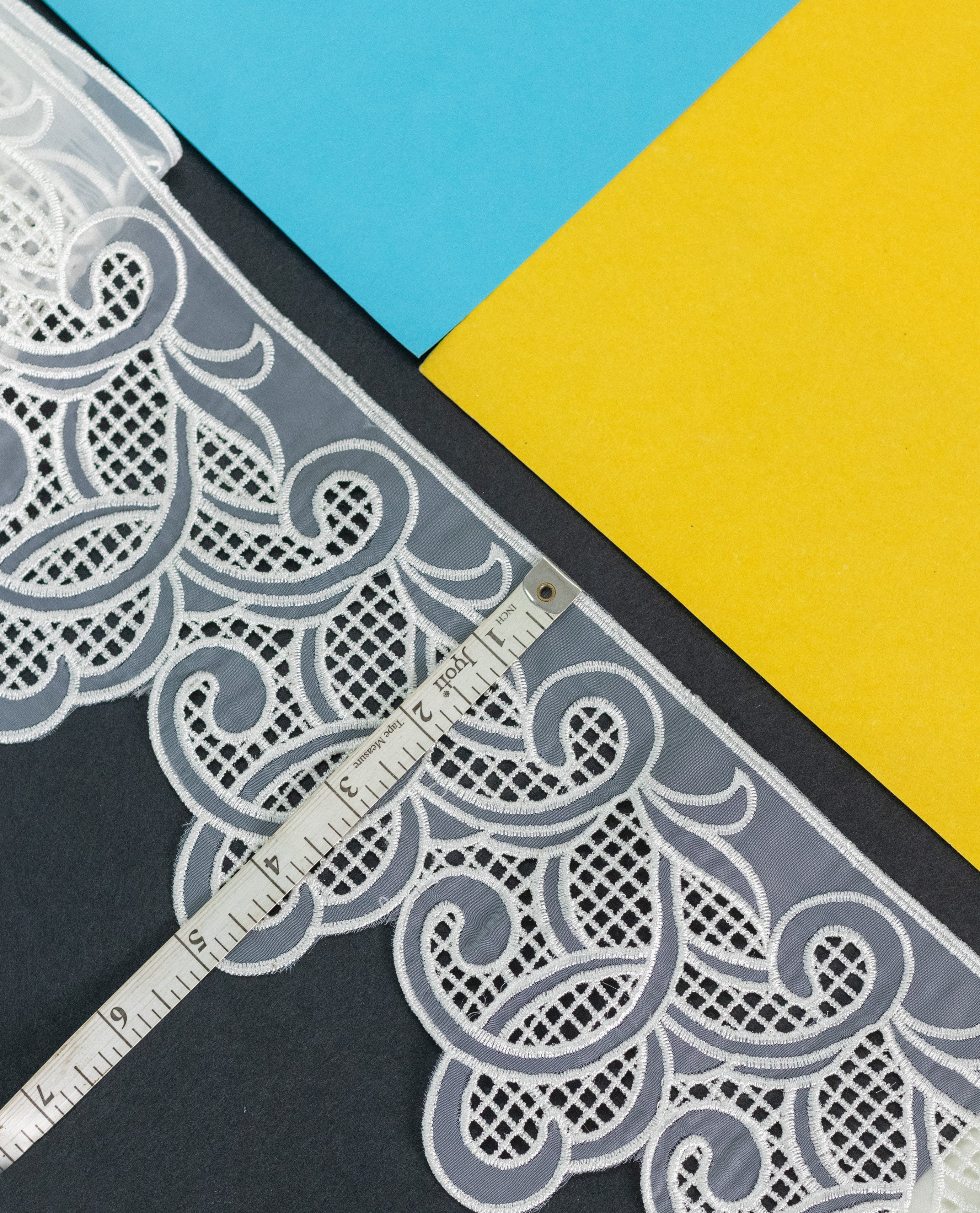 Organza Lace - Cutwork Swirl Organza Lace (Width - 5 inch )