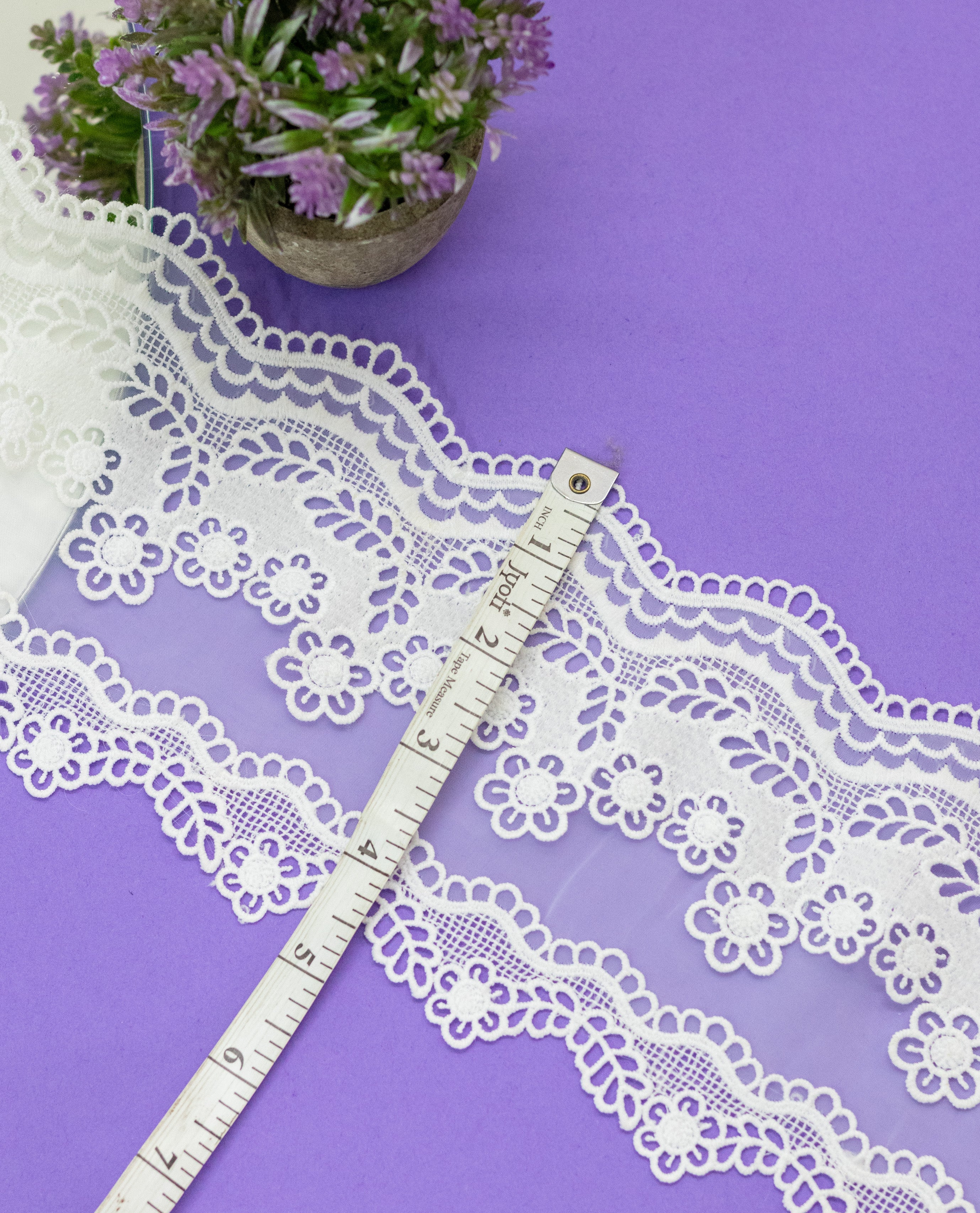 Organza Lace - Double Layered Floral organza lace (Width - 5 inch )