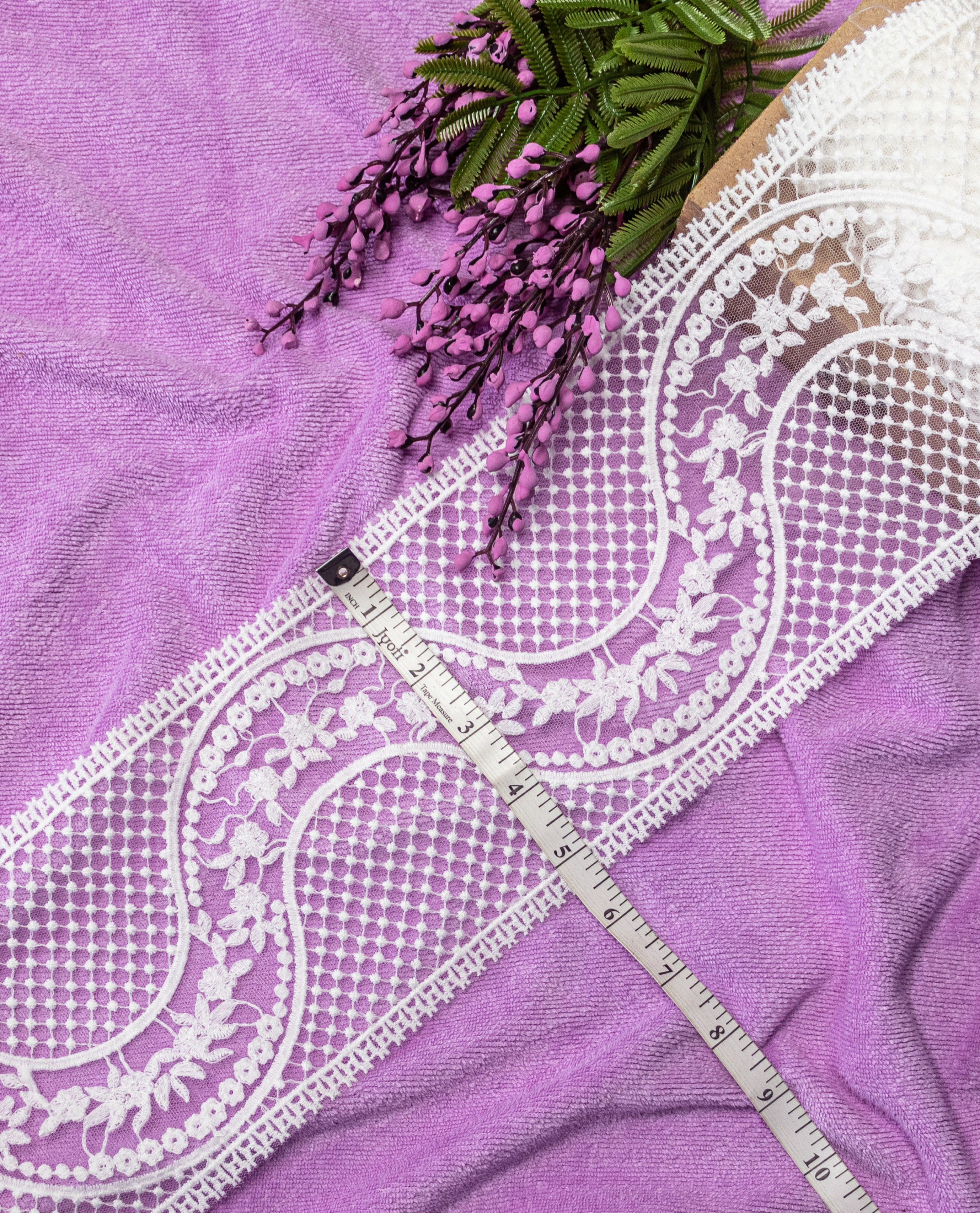 Net Lace - Parallel Border with Wave (Width - 5 inch)