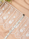 Net Lace - Vertical lines Embroidered net lace with sequins (Width - 7 inch)