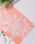 Net Lace - Embroidered Bow net Lace with sequins (Width - 8 inch)