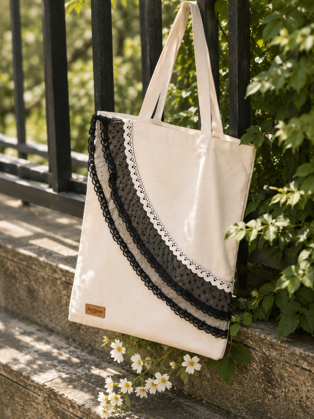 Canvas Lace Tote