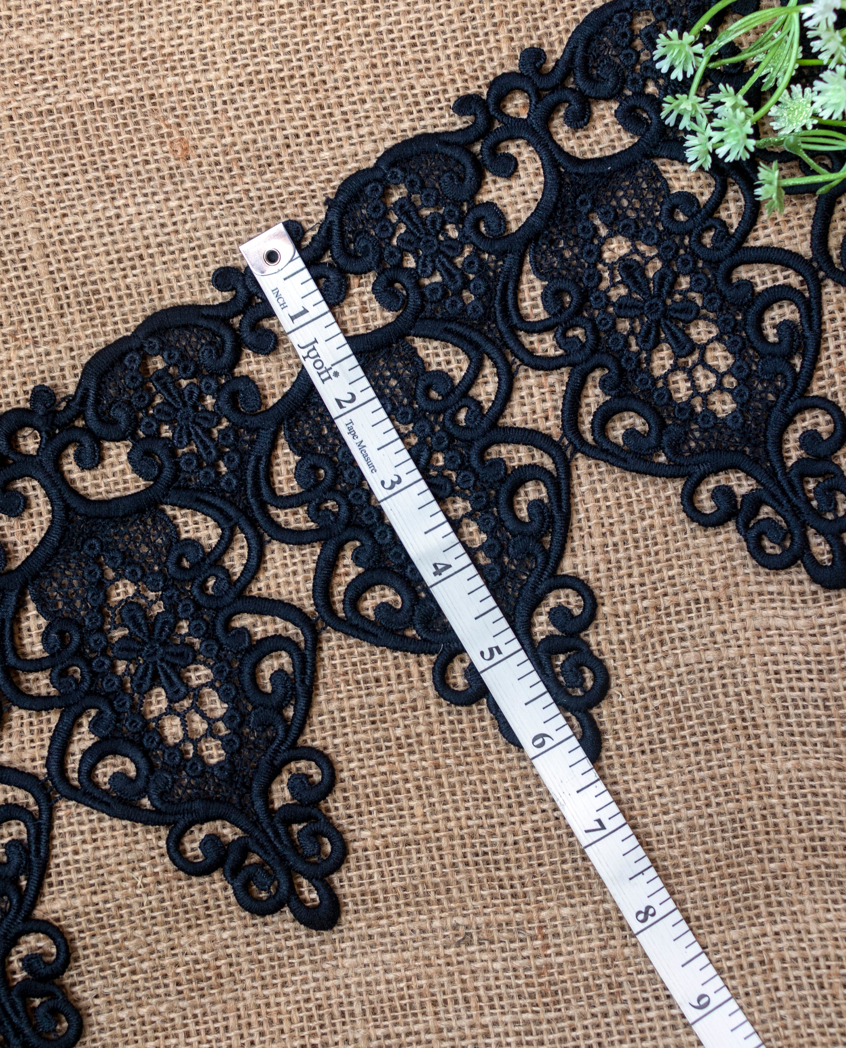GPO Lace - Broad Crown Scallop Thick Black Lace (Width - 6 inch)