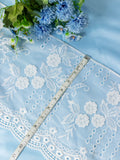 Net Lace - 3D Flower Georgette Broad Lace (Width - 10)