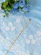 Net Lace - 3D Flower Georgette Broad Lace (Width - 10)