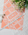 Net Lace - Floral Geometrical Broad Net Lace with sequins (Width - 8 inch)