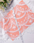 Net Lace - Scales Design Broad scalloped Net Lace with sequins (Width - 11 inch)