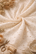 Cotton Hakoba Lace Fabric (Width - 42 inch) (Cambric/Schiffli)