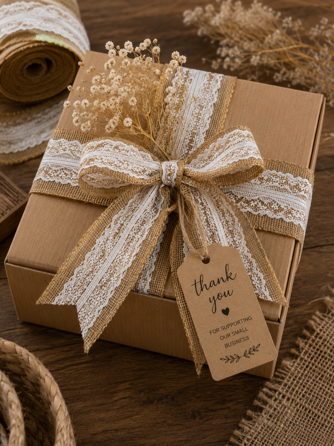 Rustic Net Lace on Burlap Belt