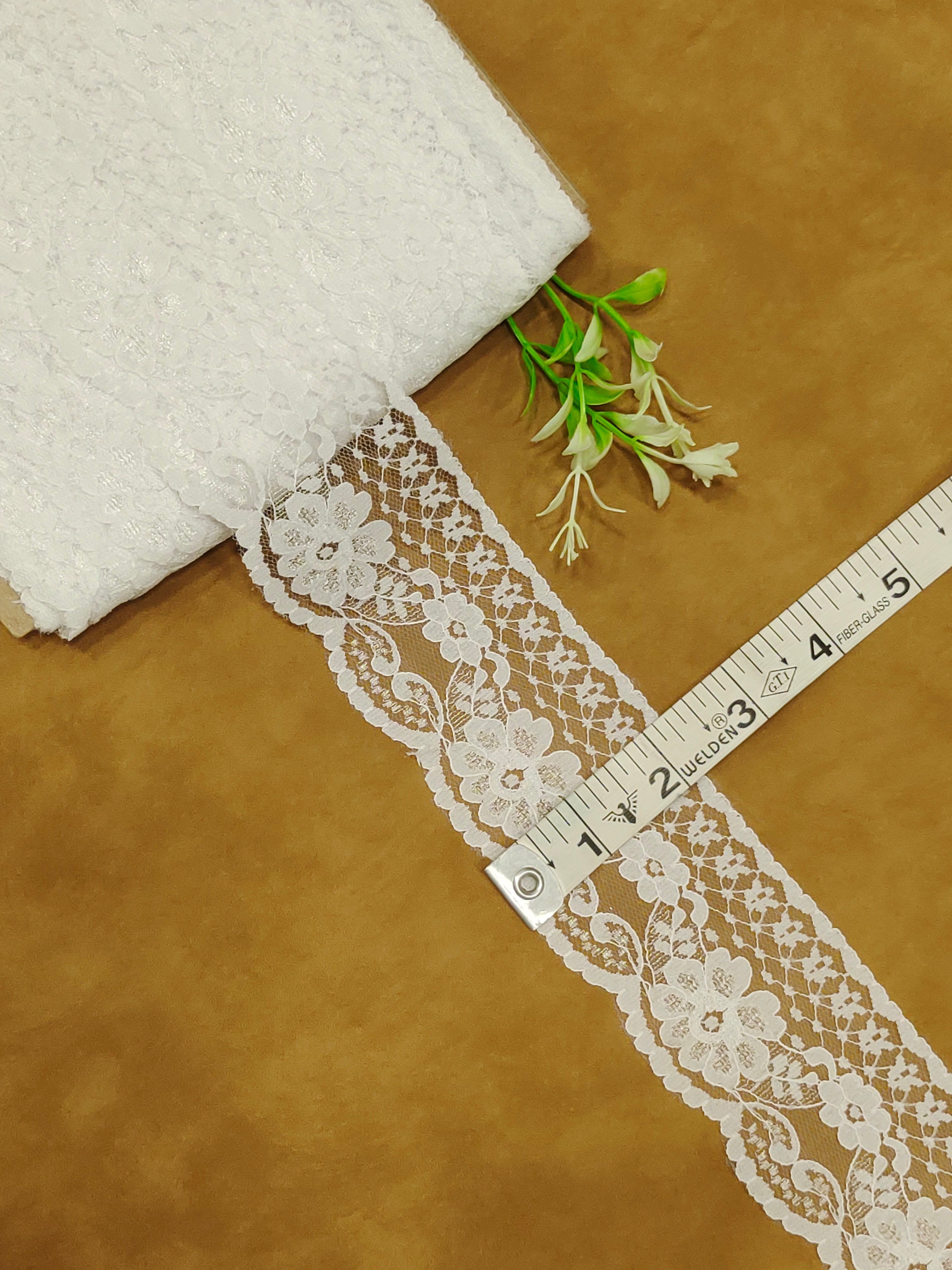 Raschel Lace - Intricate Floral Nylon Raschel Lace (Width - 2 inch)