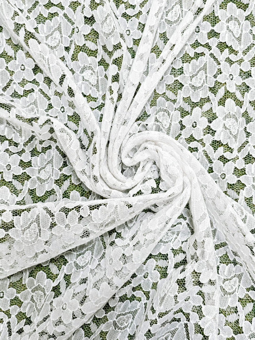 Small Flowers all over Chantilly Lace Fabric (Width - 56 inch)