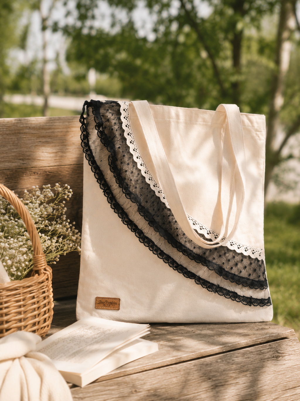 Canvas Lace Tote