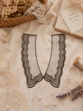 Black & White Embroidered Collar Lace Applique Pair