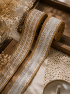 Rustic Net Lace on Burlap Belt