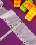Cotton Lace - Scalloped Edge Cambric Hakoba Lace (Width - 3 inch)