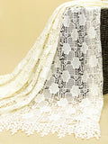 Lace Fabric - Floral Geometric Lace Fabric (Width - 52 inch)