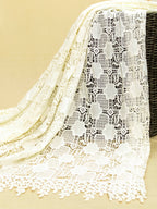 Lace Fabric - Floral Geometric Lace Fabric (Width - 52 inch)