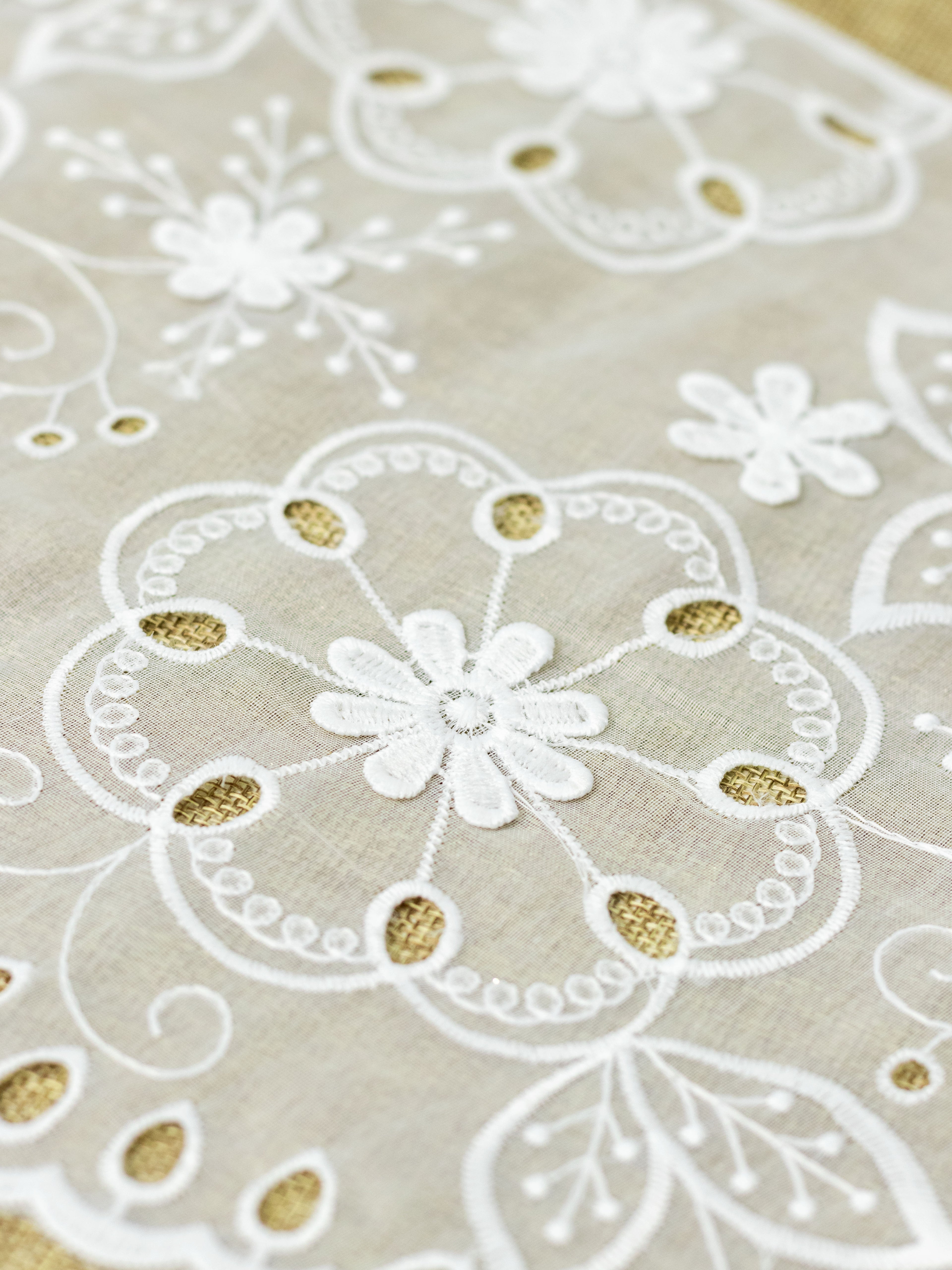 Net Lace - Georgette Cutwork floral Lace (Width - 10 inch)