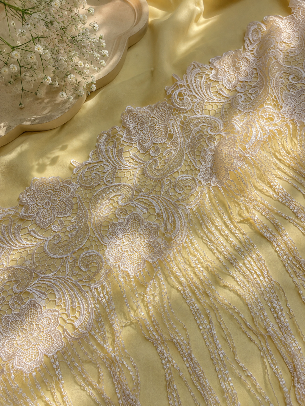 Long Tassel Guipure Lace 1 METRE