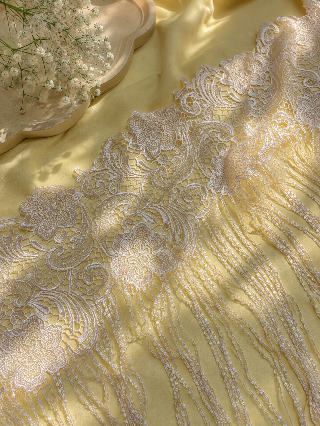 Long Tassel Guipure Lace 1 METRE