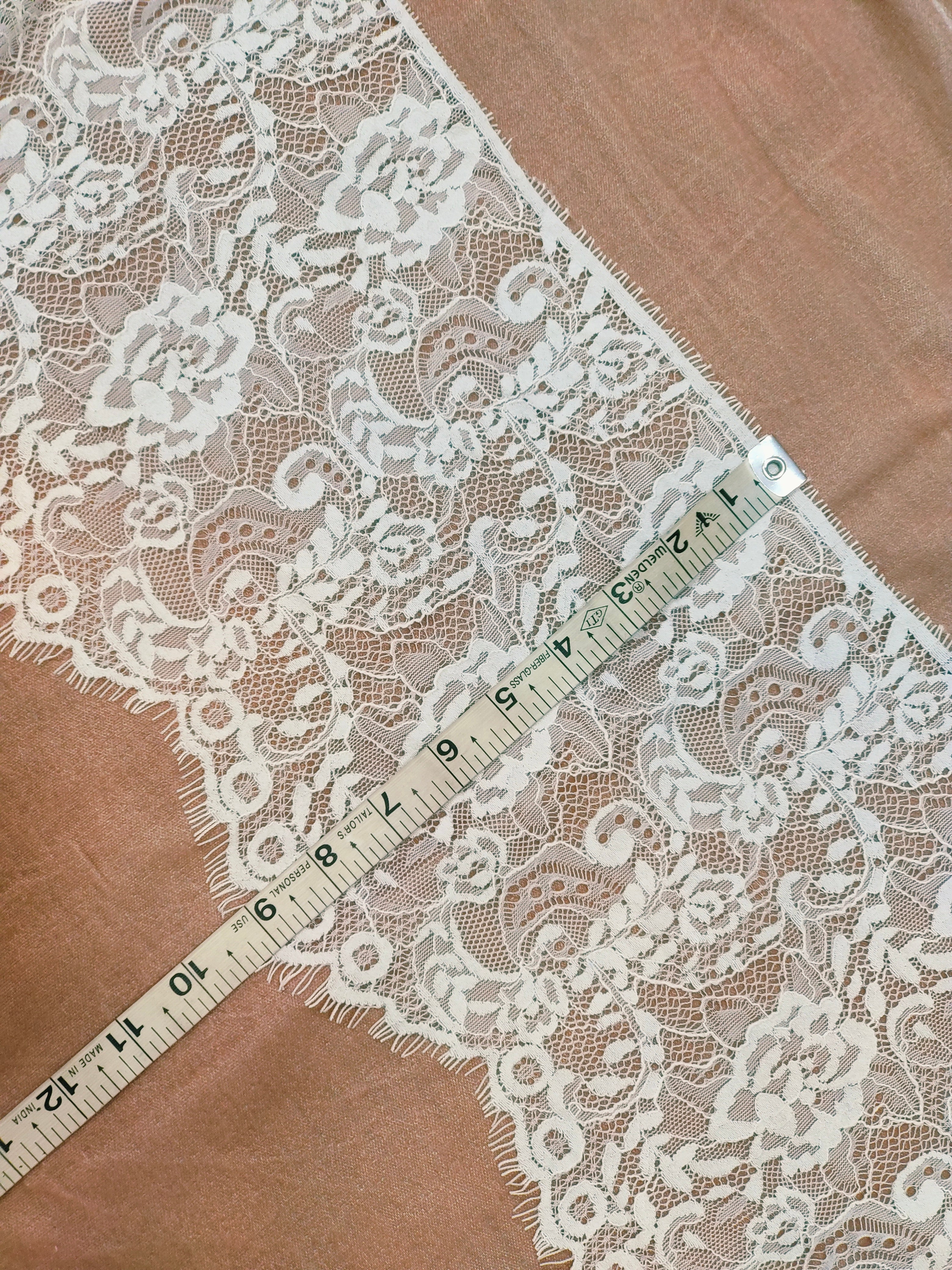 Chantilly Lace - Intricate Floral Eyelash Chantilly Lace (Width - 9 inch)
