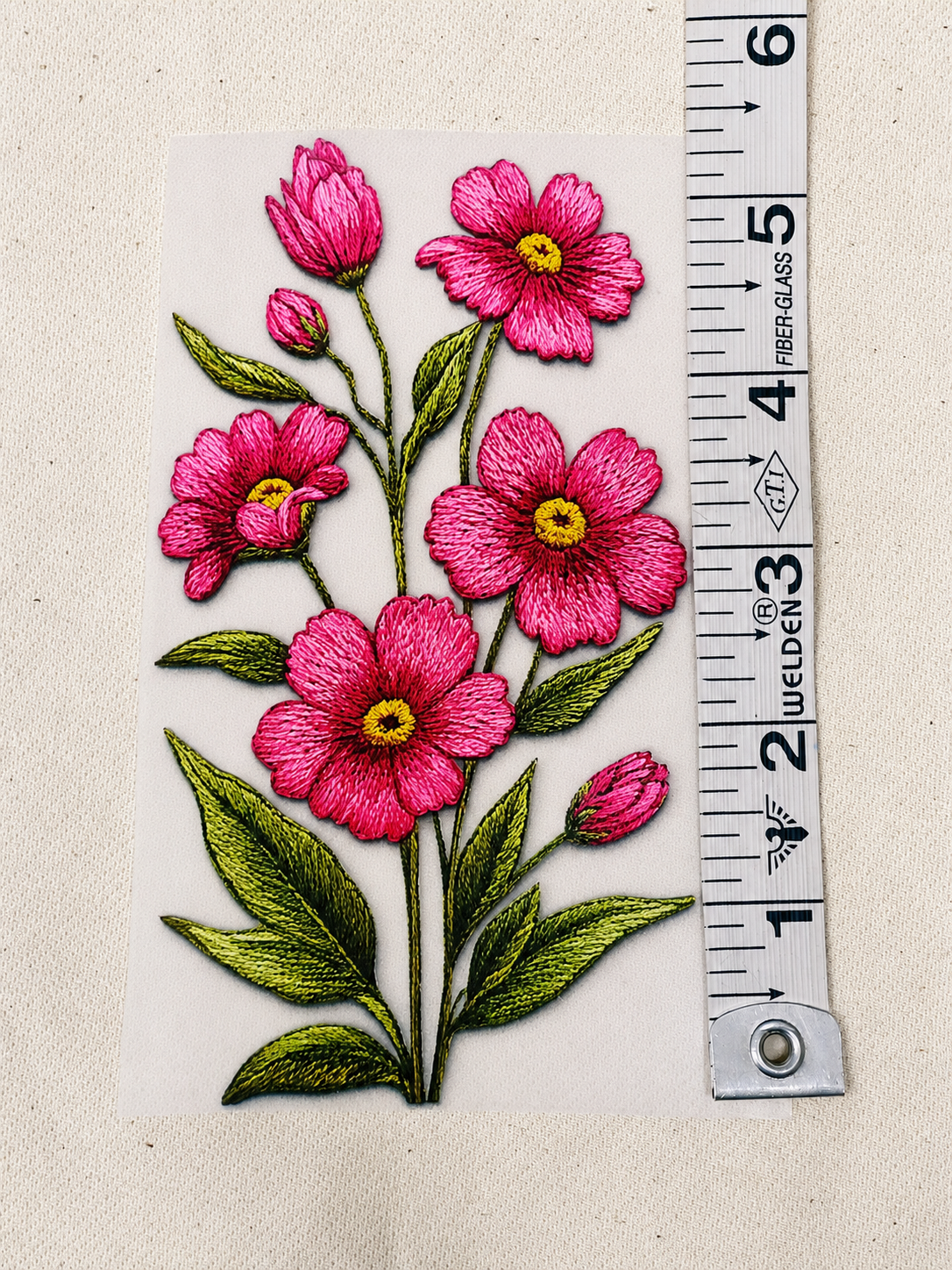 Iron-on Appliqué  (Pink Blossoms)