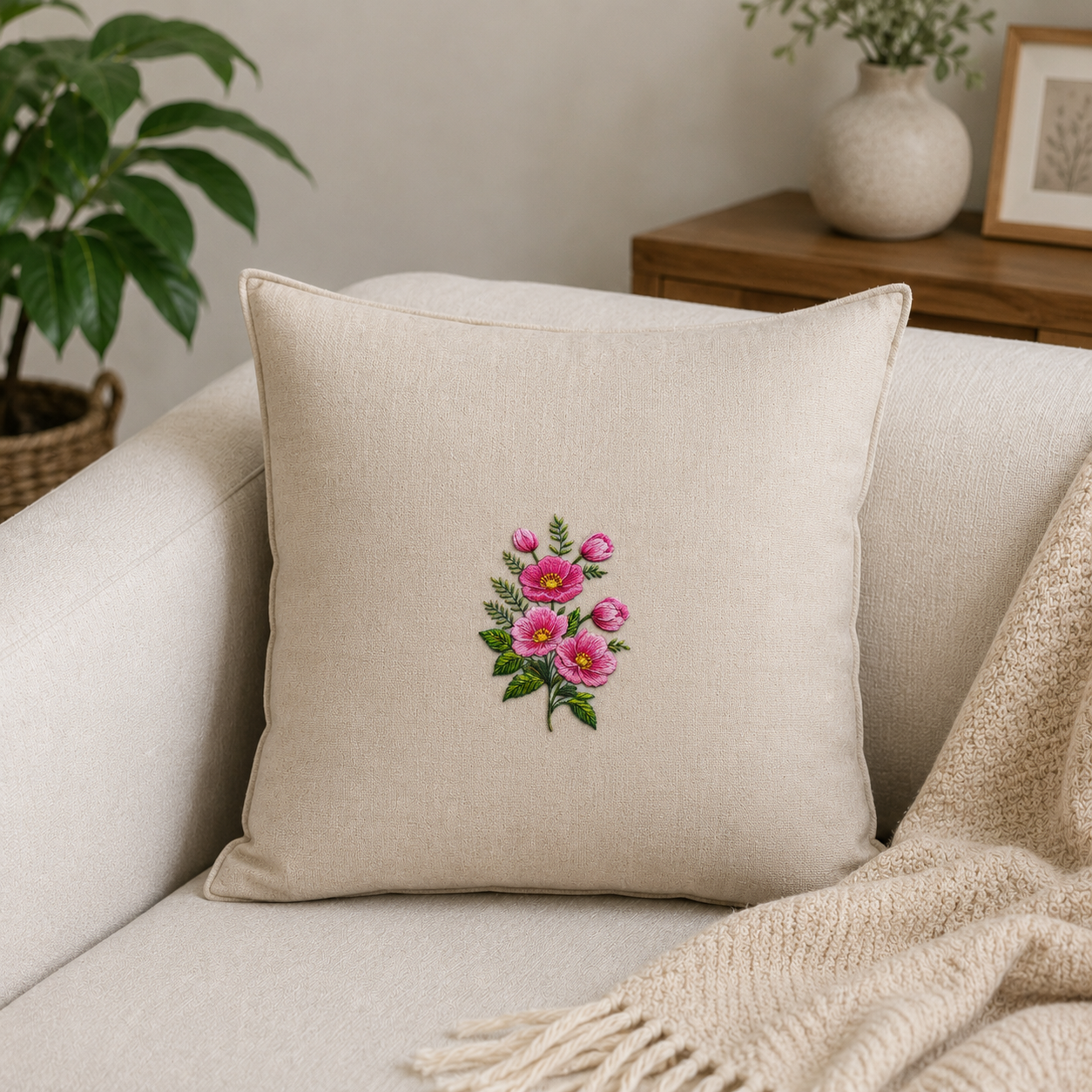 Iron-on Appliqué  (Pink Bouquet)