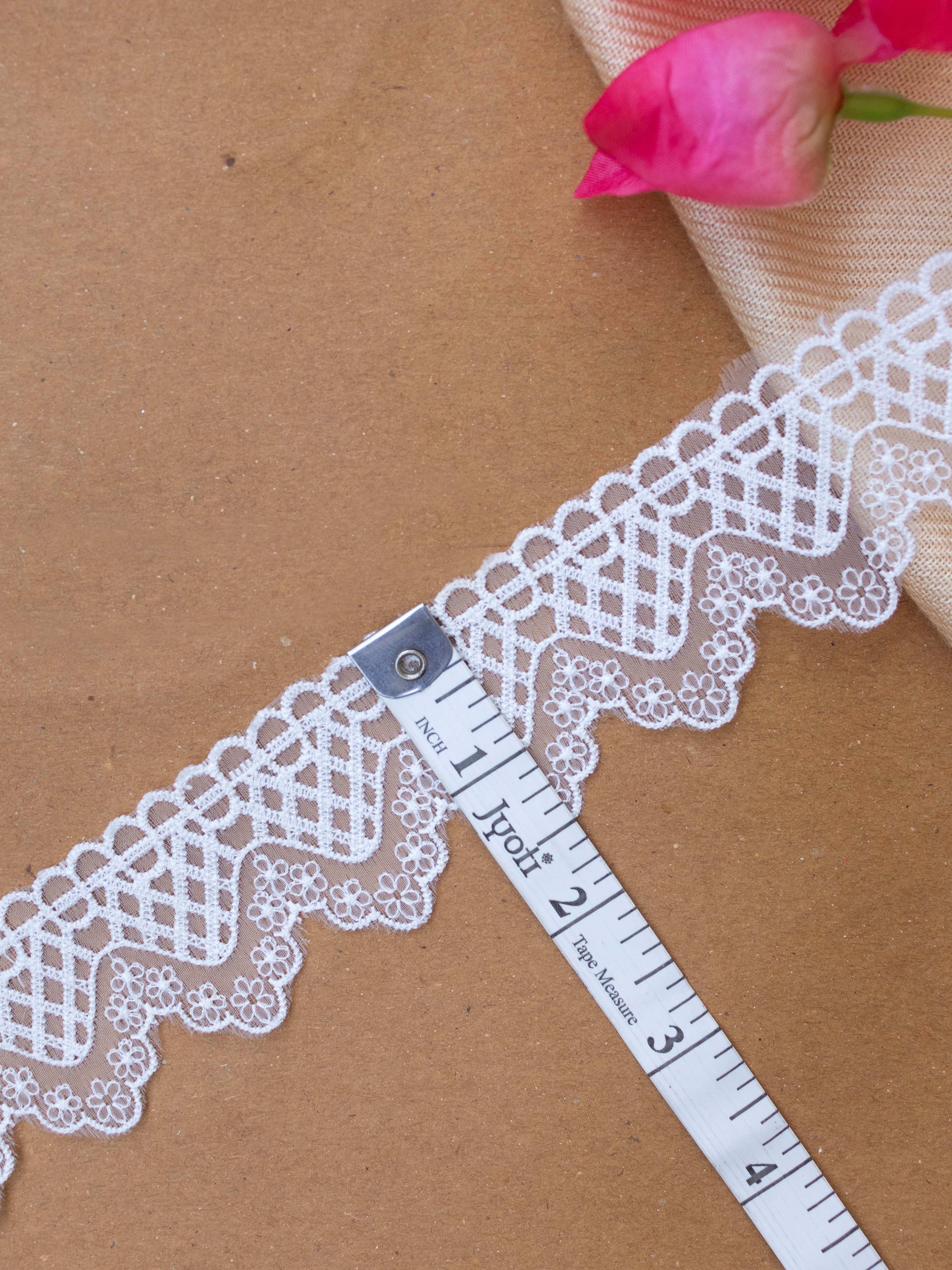 Organza Lace - Geometrical Organza Border (Width - 1.5 inch )