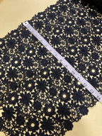Guipure Lace - Broad floral shining Black Border (width-14.5”)