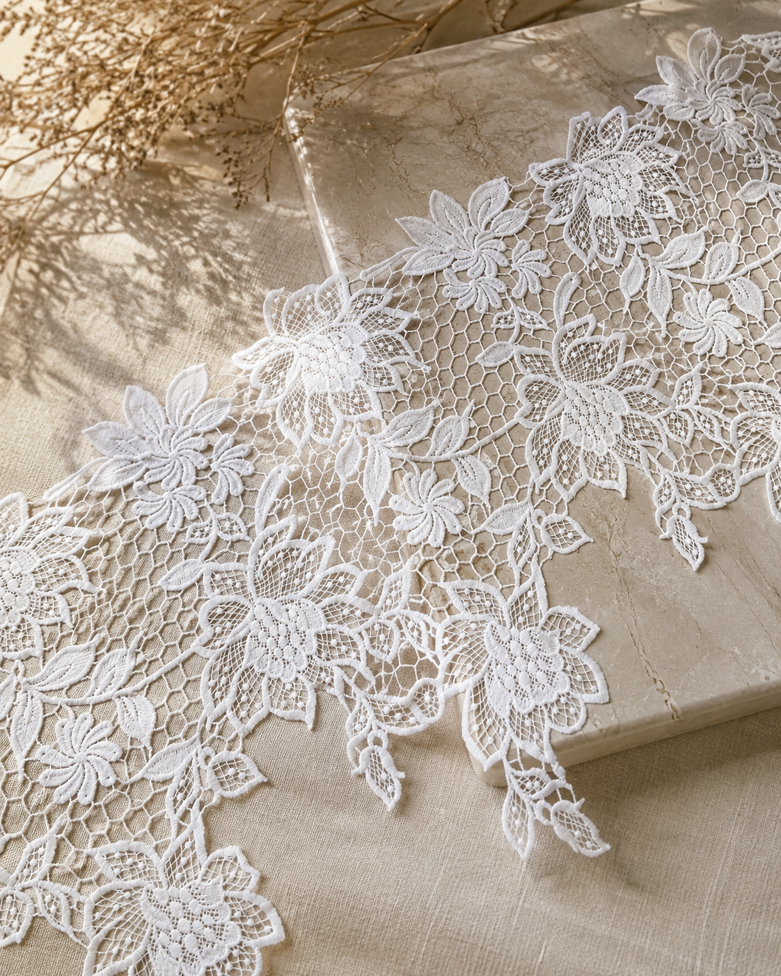 Broad Guipure Floral Lace