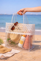 Transparent Lacey Multipurpose tote bag