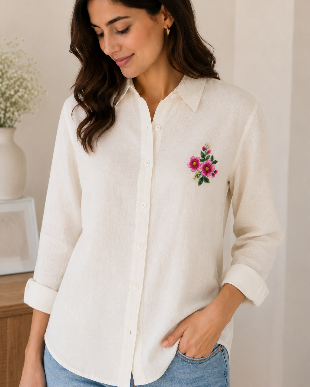 Iron-on Appliqué  (Pink bloom)