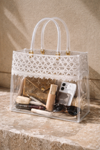 Transparent Lacey Multipurpose tote bag