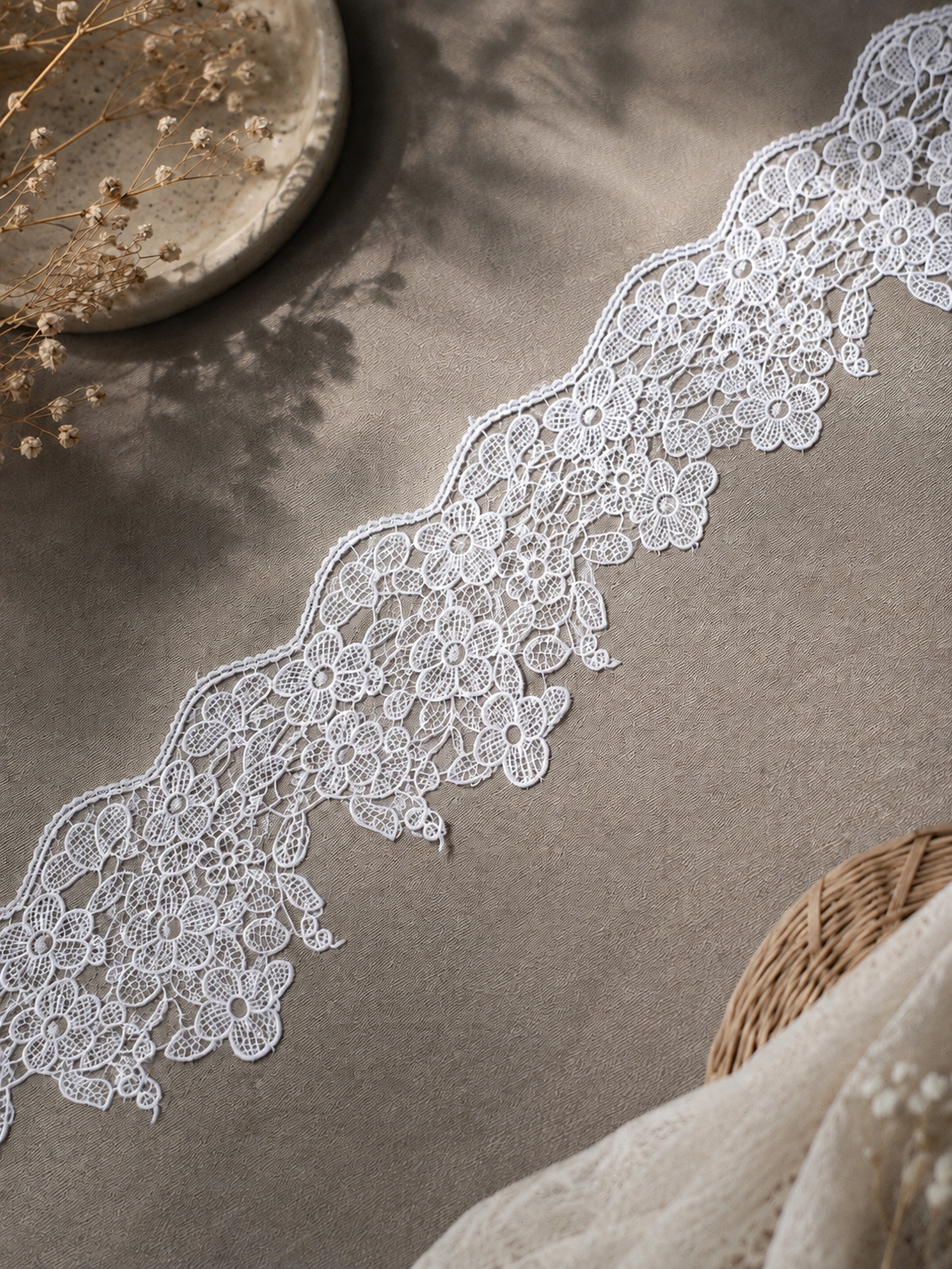 Delicate Floral Guipure Lace