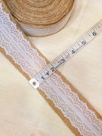 Rustic Net Lace on Burlap Belt