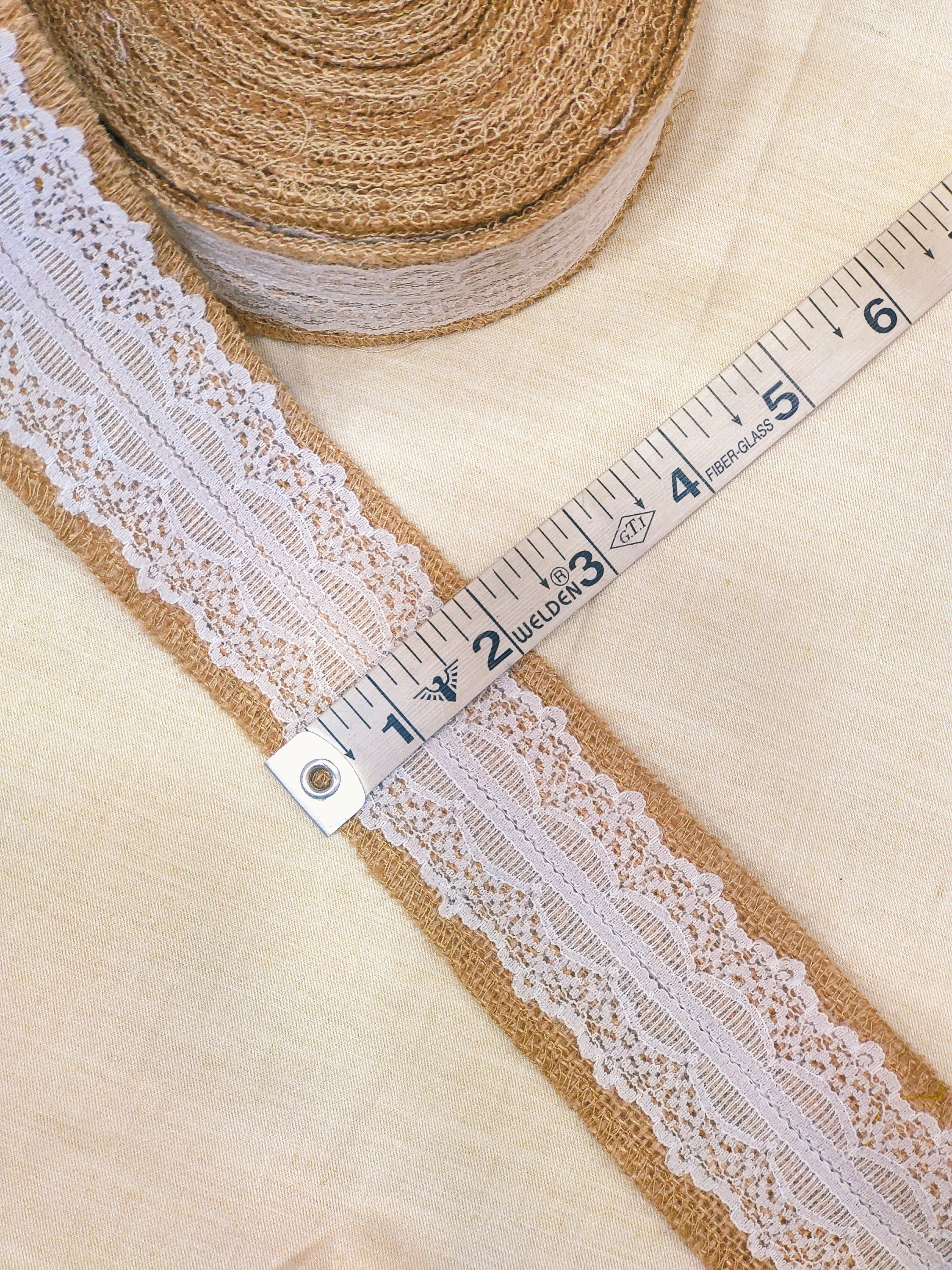 Rustic Net Lace on Burlap Belt