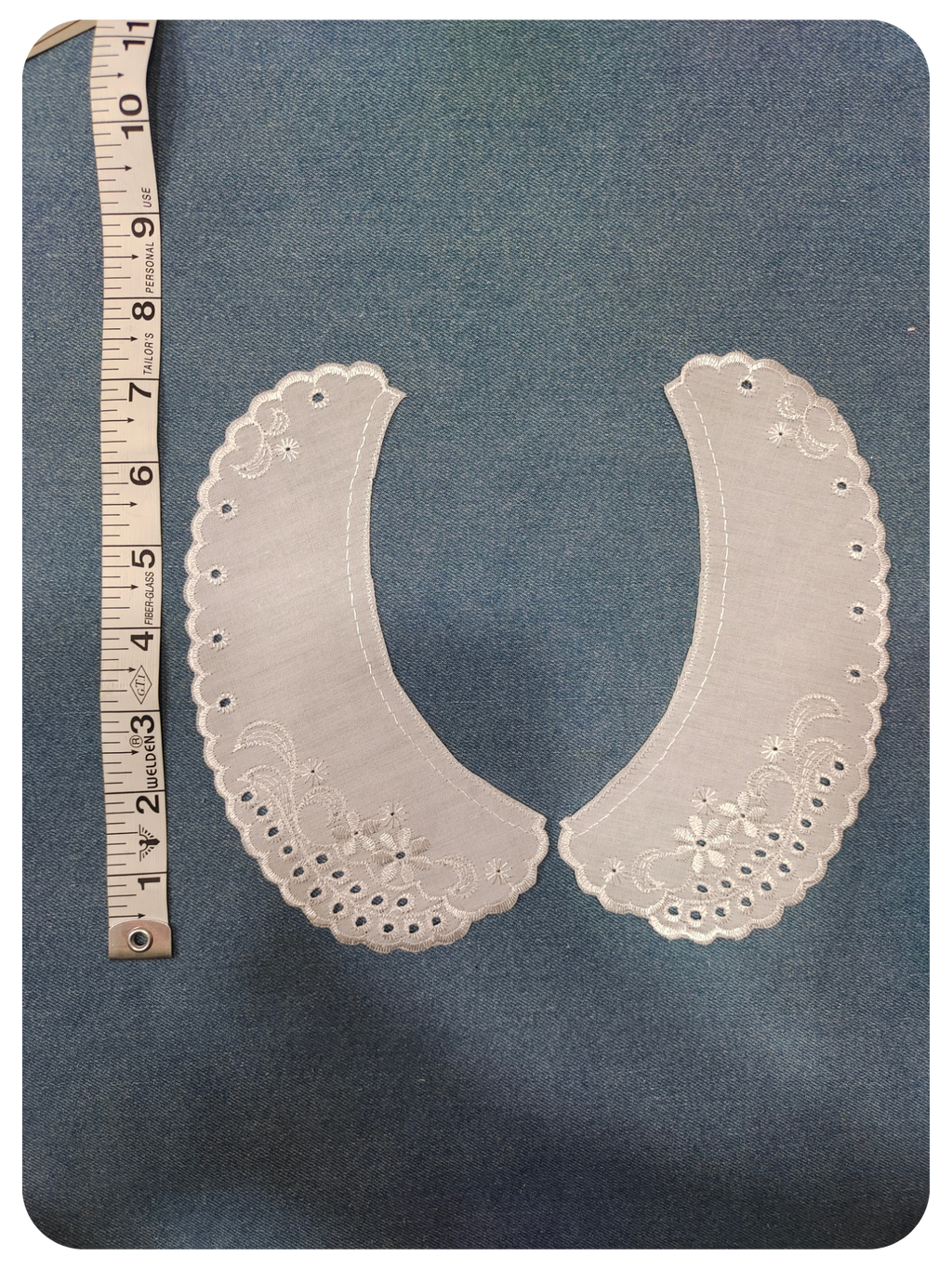 White Embroidered Collar Lace Applique Pair