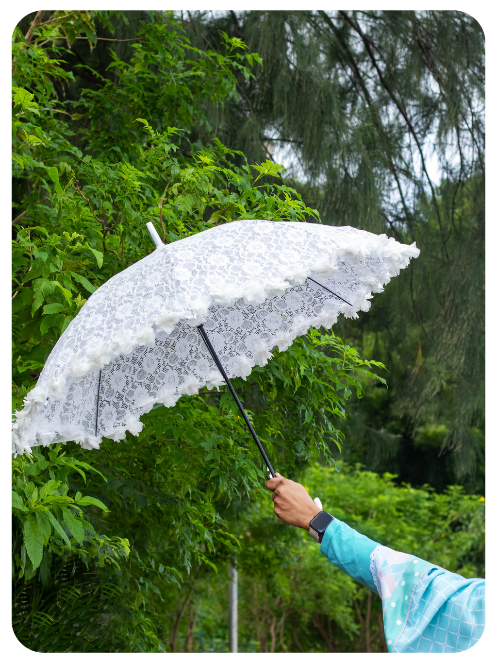 White Lacey Umbrella
