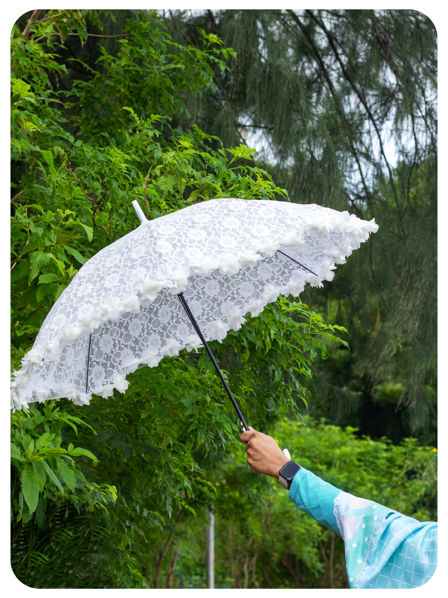 White Lacey Umbrella