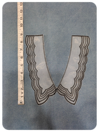 Black & White Embroidered Collar Lace Applique Pair